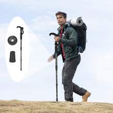 Heavy Duty Outdoor Walking Stick Outdoor Straight Handle Hiking Climbing Stick Suitable For Backpacking Camping - Black - View 4