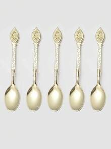 1/5/10 Piece Set Of Gift Crafts, Vintage Alloy Coffee Spoons, Ice Cream Spoons, Jam Spoons, Carved Dessert Spoons, Dining Utensils - Multicolor - View 7