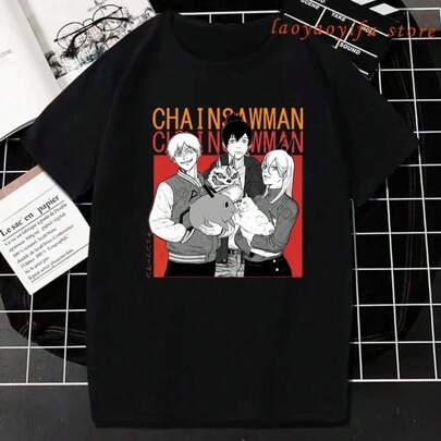 T-Shirt Men Women 100% Cotton Plus Size Daily Casual Japanese Anime Oversized Graphic O-Neck Streetwear Unisex Tees