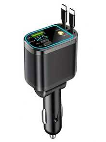 4-In-1 Retractable Car Phone Charger With Fast Charging And LED Starry Sky Projector Retractable Cable Phone Charger With Two USB Ports For Charging Four Devices Simultaneously Universal Car Accessory - Multicolor - View 7