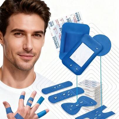 20片装混合绷带，5种款式，弹性面料，急救箱必备，适用于保护擦伤、割伤和烧伤。