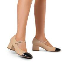 Women's Mary Jane Pumps Chunky Low Heel Closed Round Toe Comfortable Wedding, Office, Party & Casual Work Shoes - 彩色 - 查看 8
