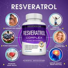 Resveratrol Supplement 1800 Mg Antioxidant Complex - Highly Potent Natural Trans-Resveratrol Pills For Healthy Aging, Overall Health Support, Immune System, Brain Function, For Men Women, 90 Capsules - 其他 - 查看 2