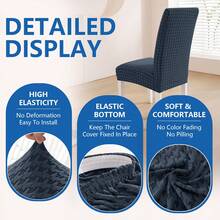 YSTYLE 2/4/6 Piece Stretch Chair Covers With Backrest, Stretch Chair Covers For Living Room Kitchen, Universal Stretch Chair Covers, Modern Cat Scratch-Resistant Chair Covers - Dark Grey - View 6