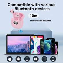 TWS Bluetooth Earbuds Stereo Powerful Bass Sports Earbuds HD Voice Calls Microphone Bluetooth 5.4 Version Sports In-Ear Design 180mAh Battery Capacity Perfect For Workouts, Cycling, Hiking, Music Listening, Or As A Gift For Friends