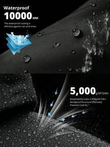 CAMEL CROWN Women's Waterproof Warm Ski Jacket With Fleece Lining And Hood, Winter Ski Wear - Phantom Black - View 4