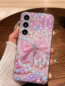 Funda para  de estilo premium con motivo de lazo y concha, apta para las series  16E/15/14/13/12/11/PRO/PLUS/PROMAX/MINI. Compatible con las series  S/A/M/NOTE,  S/G/EDGE/E, Transsion SPARK/HANTOM/CAMON/INFINIX, las series Honor 400/PLAY/X/Y, OPPO Reno/A/F,  14/Redmi/POCO/NOTE. Transparente, sencilla, elegante y duradera, fabricada con material TPU protector. Perfecta para San Valentín, Halloween, Navidad y otras ocasiones festivas: una opción ideal para uso personal o para regalar. - transparente - Ver 6