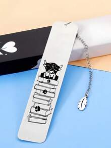 1pc Charming Highland Cow Stainless Steel Bookmark, Perfect Bookmark Gift For Farmers And Animal Lovers - Multicolor - View 11