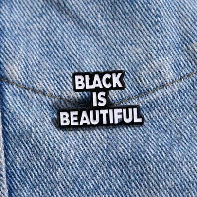 BLACK IS BEAUTIFUL Enamel Brooch Pin Custom Decorative Brooches Ornaments Lapel Bag Badges Jewelry Gifts 2025 New Style Pin For Clothes Bag Charm School Kpop Backpack Teacher Supplies Bag Charms Cute Office Accessories Shirts Jacket Christmas Halloween Autumn-Winter Accessories,Suitable For Teens, Youth,Men,Casual, Outdoor, Athletic, Vacation, Graduation Gifts, Birthday, Daily Wear Clothes Pin Funny Teacher Gifts