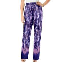 Roaman's Women's Plus Size Ultra Drape Pull-On Pant - MAUVE TIE DYE BORDER - View 1