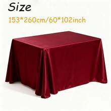 1pc Elegant Satin Tablecloth, Wedding Decoration Rectangular Tablecloth, High-Quality Polyester Satin Texture, Suitable For Weddings, Birthdays, Restaurants, Home Gatherings, Outdoor Parties, Tabletop Protection Cover, Tabletop Decoration And Party Tablecloth, Christmas Party Napkin - Burgundy - View 25