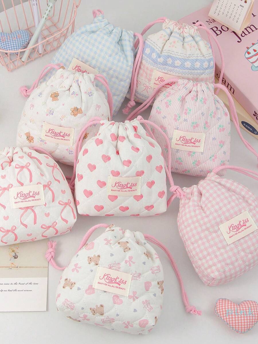 1pc Cute Quilted Camera Bag, CCD Storage Bag, Camera Bag, Soft Material, Anti-Drop And Dust-Proof, Small Pouch, Suitable For Black Card Camera Storage, Minimalist And Portable, Anti-Drop And Scratch-Resistant, Multi-Purpose For Outdoor Use, Camera Accessories Travel Essential, Cruise Essential, Dorm Essential, Birthday Gift, Bridesmaid Gift, Mother's Gift, Teacher's Gift, Valentine's Gift - Multicolor - View 1