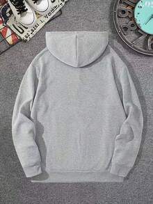 Zrgoth Men's Planet Element Print Kangaroo Pocket Hoodie Sweatshirt, Suitable For Couples, Autumn/Winter - Grey - View 6