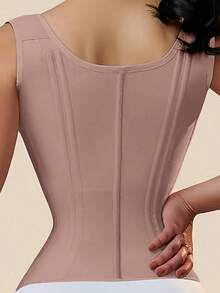 全新 15 骨背心 紧身胸衣款式 高弹力网眼腰带 拉链闭合 复古塑身衣