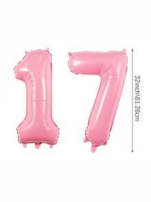 2件 32英吋粉色數字氣球，適用於生日派對、生日慶祝裝飾、儀式、週年紀念、派對裝飾、嬰兒洗禮、拍照、家庭聚會、新年 - 彩色 - 查看 14