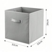 6Pcs Storage Box Storage Basket Foldable Cube Storage Basket With Handle Storage Container For Home Office - Grey - View 4