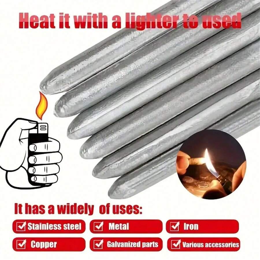 Low Temperature Welding Rods-Fast Melting Powder Core,Suitable For Welding,Electric Soldering Iron,Copper,Iron,Aluminum- Suitable For Pipes, Metal Repair,DIY Welding Projects,Easytouse,Highperformance Electrodes,Welding Electrodes,Metal Repair Kits - 18PCs - View 1
