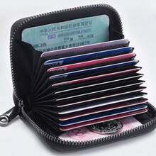 Cartera multifuncional con múltiples ranuras para tarjetas, portador de licencia de conducir para hombres y mujeres con cremallera - Multicolor - Ver 3