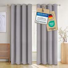 Blumtal Set Of 2 Blackout Curtains, Opaque, Elegant Curtains With Eyelets For Bedroom - 夏日綠 - 查看 9