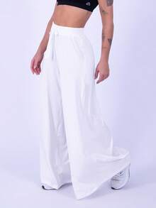 Rocca Fitness Long, Wide-Leg Microfiber Trousers By Fluit, Elegant Women's Fashion. - 白色 - 查看 2