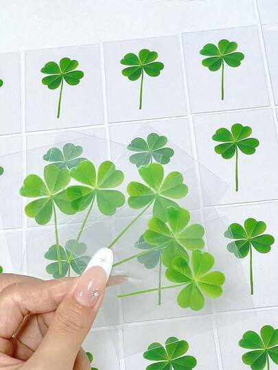 A Lovely Dried Four-Leaf Clover Specimen In A Transparent Card - Perfect For Office Decoration Or As A Gift.