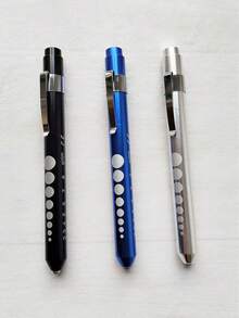 2pcs/3pcs Medical Pen Light, Reusable LED Medical Pen Flashlight With Pupil Scale Measuring Tape And Ruler For Nursing Students, White Light, Warm Light For Nurses, Students, Doctors Daily Use Pocket Nurse Aluminum Pen Light ,Dry Battery Power Supply(Batteries Not Included),Birthday Gifts, Graduation Season Gifts