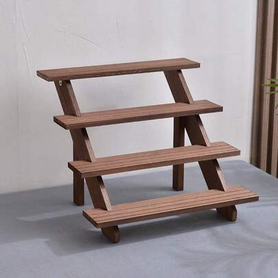 1pc-4 Layers- Wooden Display Riser, 4 Tier Earring & Ring Holder Stand | Farmhouse Cupcake Stand, Table Display For Vendors | Organizer Showcase For Tabletop Shows & Home Decor | Rustic Wood Riser (Wedding/Birthday/Mother's Day Gift, Home Storage)