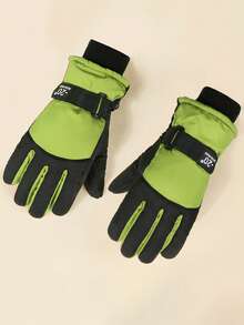 1双保暖加厚防水冬季儿童滑雪手套及配套亲子滑雪手套