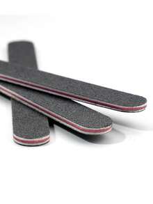 10pcs Natural Nail File - 100/180 Grit Sandpaper Nail Files, Professional Nail File And Buffing Block Set - Professional Gel Nail File, Black Nail Buffing Block Nail File Set - Black - View 2