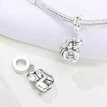 CYCUFF 1 件镀银吊坠家庭感情幸福家庭吊坠适用于原创手链项链 DIY 珠宝制作适合生日礼物女性礼物母亲节礼物 - 銀色 - 查看 2