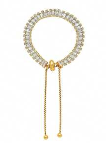 1pc Minimalist Starry Sky Zirconia Stainless Steel Women's Bracelet, Elegant Jewelry Gift, Suitable For Casual And Formal Outfits, Daily Accessory - Multicolor - View 6