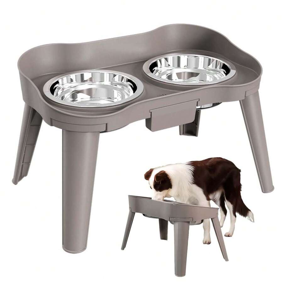 Elevated Dog Bowls Raised Feeder Non-Slip And No Spill Design Bowl Pet Supplies For Small Medium Large Dogs - 咖啡棕 - 查看 1