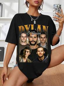 Chemise rétro Dylan O'Brien - Sweat-shirt-shirt Dylan O'Brien, Marchandise Dylan O'Brien, T-shirt Dylan O'Brien, Thomas Maze Dylan Tee, Sweat-shirt-shirt Dylan O'Brien - Noir - Voir 1