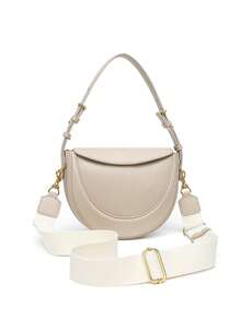 1个女士时尚酒红色PU腋下包，简约复古翻盖手提单肩包，适合日常购物、送礼、婚礼及其他场合 - 彩色 - 查看 10