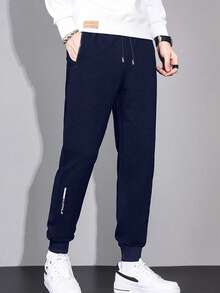 Quần dài nam kiểu dáng thường ngày, phù hợp cho mùa xuân, hè, thu và đông, có túi và khóa kéo, thích hợp cho các hoạt động hàng ngày, thể thao, chạy bộ, leo núi, du lịch và mặc thường ngày. - Màu xanh lam - Xem 3