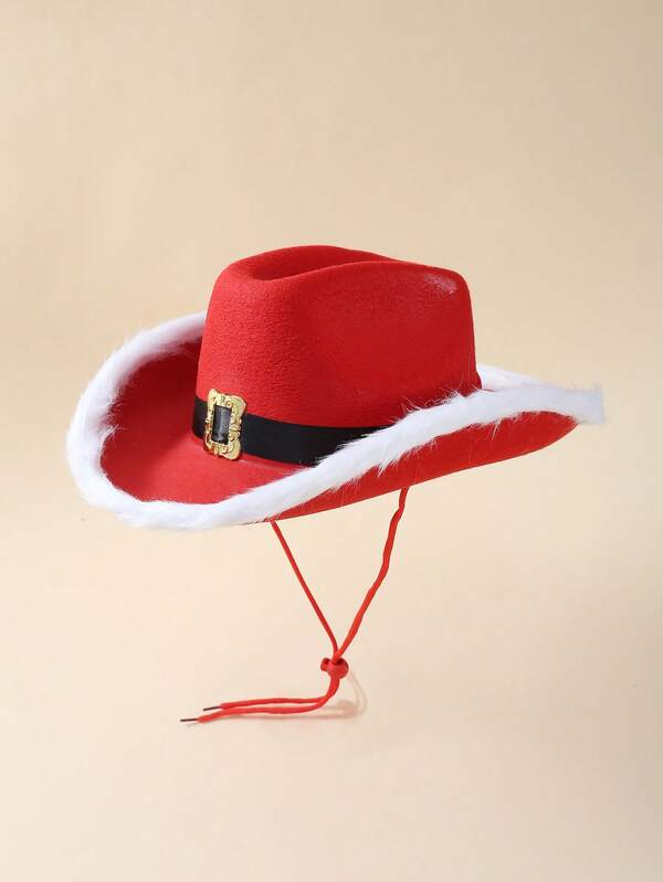 1pc Christmas Santa Hat, Holiday Party Hat Suitable For Christmas And New Year Costume, Thanksgiving Christmas Winter Holiday Outfit Women