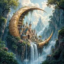 5D Diamond Painting Kit - Moon Castle Theme, Full Drill Diamond Mosaic DIY Craft, Suitable For Home Wall Decor And Gifts, 30*30cm/11.81*11.81in - Multicolor - View 10