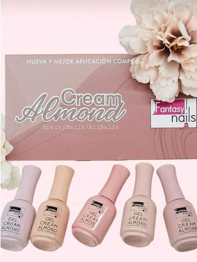 GAMA CREAM  ALMOND FANTASY NAILS  Gama de Gel Semipermanente Secado en lampara.