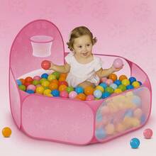 Piscina de Pelotas Infantil Plegable con Aro de Enceste – Tienda de Campaña para Niños, Ideal para Juegos Interiores y Exteriores, 120*120*75 cm - Multicolor - Ver 1