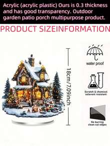 Świąteczny Domek Śnieżny Akrylowa Stojak na Biurko – Świąteczna Dekoracja Ze Stojakiem, Idealna Do Domu i Biura