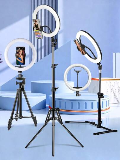 AXNEN 10/12-Inch Selfie Detachable LED Ring Light, Compatible With Tripod And Phone Holder, Featuring 3 Color Temperatures And 10 Brightness Levels, Suitable For Live Streaming, Photography, And Video Recording.