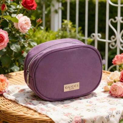 Gucci Förvaringslåda för damer, med dragkedja, lila, stor kapacitet, lämplig för affärsresor, turism, daglig användning, kosmetikaförvaring, provförvaring