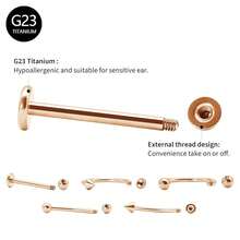 BLISI G23 Solid Titanium Eyebrow Piercing Jewelry, Gokd Black Rose Gold Silver Pink Rainbow Eyebrow Rings 16G Curved Barbell,Tiny Vertical Labret Lip Jewelry Rook Piercing Jewelry For Women And Men{Inchcolor_nameinch:Inch8pcsNosePiercing-RoseGoldinch} - 8件玫瑰金鼻環 - 查看 4