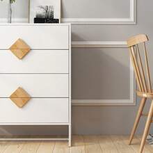 Specially Shaped Solid Wood Bedroom Chest Of Drawers With Square Handle And 4 Drawers - White - View 9