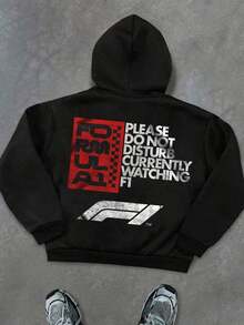 Sports Style Double Sided F1 Racing Motul Graphic Hoodie Spring/Autumn Mens Winter Clothes Mens Clothing Regular Fit  Pocket  Mens Hoodie  Black Hoodie Men's Holiday Clothes Suitable For Comfortable Wear For Casual,Streetwear,Mens Gifts - 黑色 - 查看 4