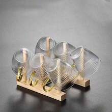 2PCS/4PCS/6PCS/12PCS Glass Espresso Cups With Handles - Vertical Striped Design, Hammered Texture, Mini Tea Cups And Coffee Cups, Suitable For Home And Restaurant Use - Clear - View 8