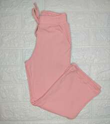 Blogueirinha Children's Wide Leg Pants In Ribbed Cotton Fabric With Pocket, Comfortable And Soft - Màu Hồng baby - Xem 1