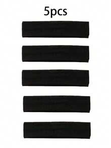 4pcs 2-Inch Wide Women Simplistic Yoga Sports Headbands, Non-Slip, Moisture Wicking Stretchy, Soft Fabric Material, Suitable For Yoga, Running, Gym And Other Sports & Leisure, Gym, Hairband Fall Winter Hair Band Hair Accessories For Women For Vacation Outfits Woman Elegant Scarf Women Bandana Soft Headwrap - Black - View 8