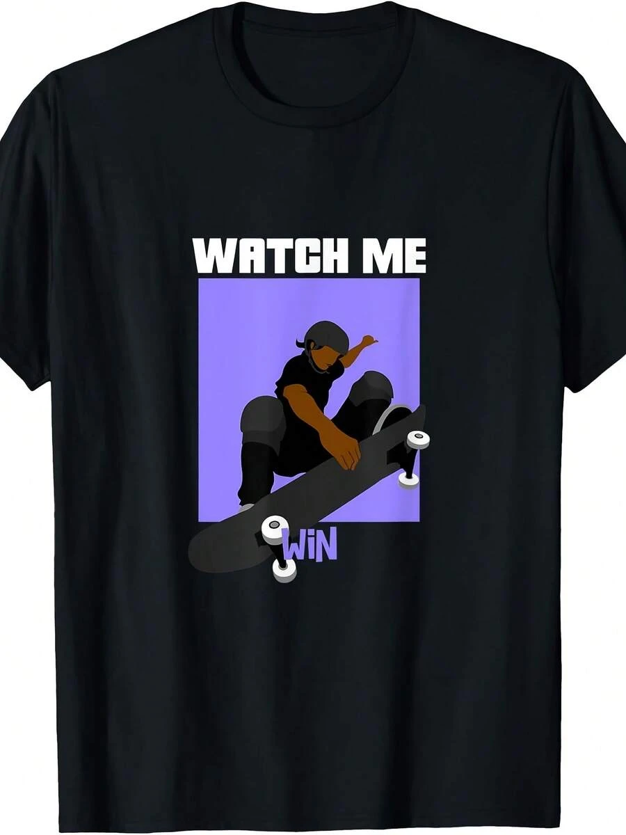 Skateboard Brown Black Boy Girl Afro Sport Skater Boarder T-Shirt - 款式17 - 查看 1