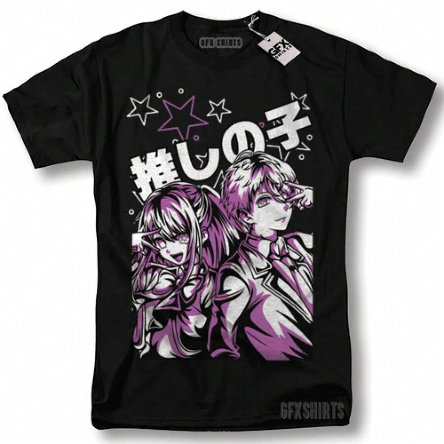 Oshi No Ko Ai Hoshino Shirt Girl Call Of The Night Anime Manga Graphic T-Shirt - Noir - Voir 1